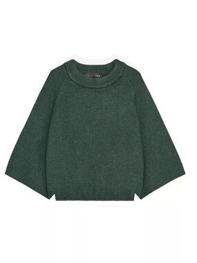 Zara Wide Sleeve Knit Sweater Dark Green